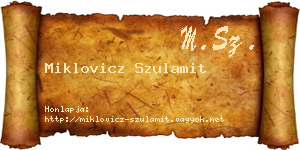 Miklovicz Szulamit névjegykártya